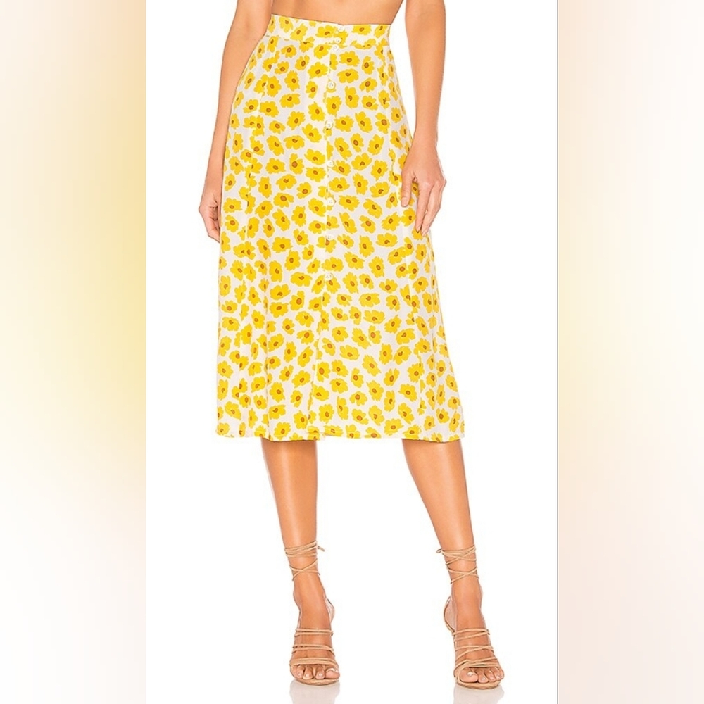 Faithful The Brand Marin Midi Skirt in Marigold Constance Floral | Small